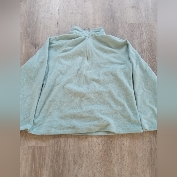 Eddie Bauer Light Blue Quarter-Zip Fleece Pullover - Picture 1 of 7